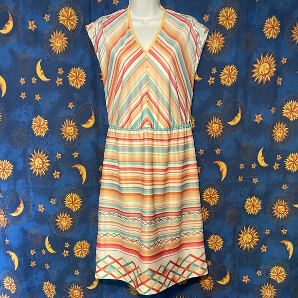 80s Stranger Things vintage striped summer dress - Picture 8 of 8